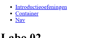 screenshot van navigatie element